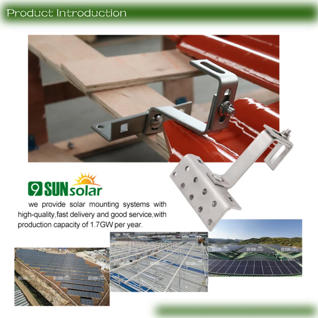 Standing Seam Roof Panel Solar Mounting Pitch Roof Solar Mounting Tile Roof Hook Double Adjust Aluminum Hook